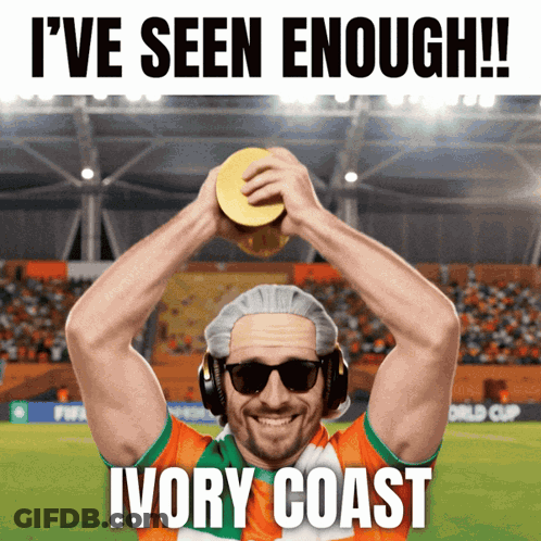 A Man Wearing Sunglasses And Headphones Holds Up A Trophy With The Caption I 'Ve Seen Enough GIF