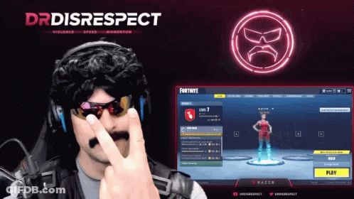 A Man Wearing Sunglasses And Headphones Is Playing A Video Game Called Fortnite GIF