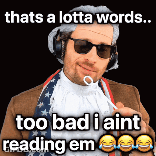 A Man Wearing Sunglasses And Headphones Says Thats A Lotta Words GIF