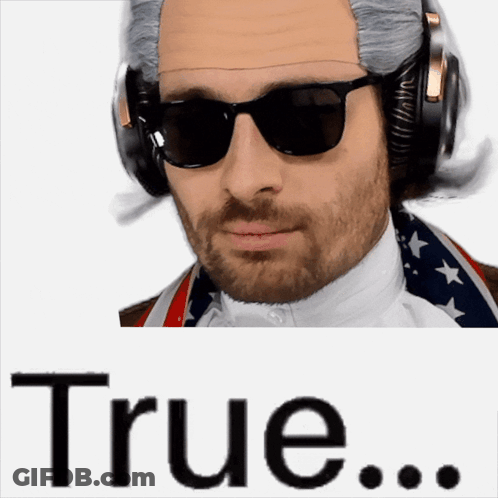 A Man Wearing Sunglasses And Headphones With The Word True Behind Him GIF
