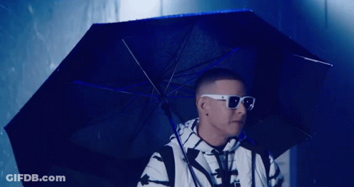 A Man Wearing Sunglasses And Holding An Umbrella GIF