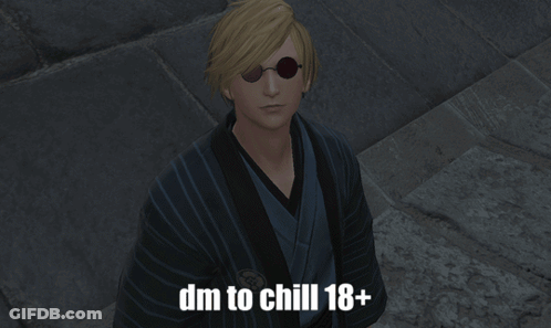 A Man Wearing Sunglasses Has The Words Dm To Chill 18+ Written Below Him GIF