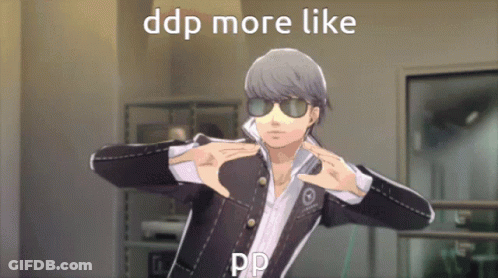 A Man Wearing Sunglasses Is Making A Hand Gesture With The Words " Ddp More Like Pp " Below Him GIF