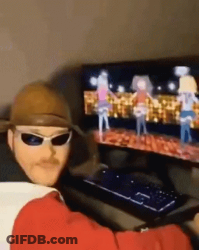 Sunglasses Man In Front Of Computer GIF