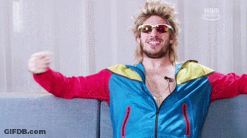 Man In Sunglasses Sitting On Couch In Front Of HBO Sports GIF