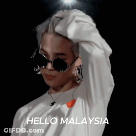 A Man Wearing Sunglasses Says Hello Malaysia GIF