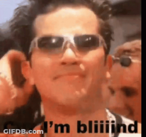 A Man Wearing Sunglasses Says I 'M Bliiiind GIF