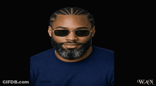 A Man Wearing Sunglasses That Say Dope And Black Dad GIF