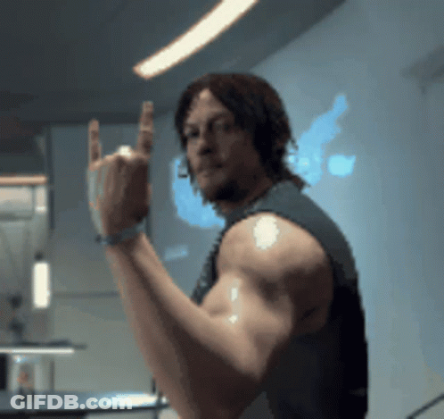 A Man With A Bandage On His Arm Is Giving A Middle Finger GIF