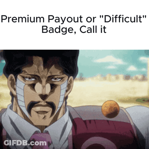 A Man With A Bandage On His Face And A Badge That Says Premium Payout Or Difficult Badge GIF
