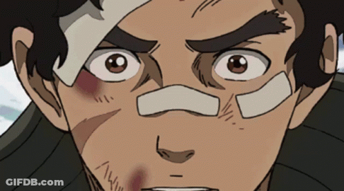 A Man With A Bandage On His Forehead And A Bandage On His Nose GIF