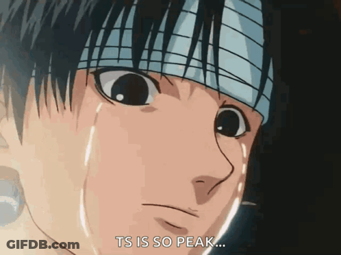 A Man With A Bandage On His Head Is Crying And The Words Ts Is So Peak Are Next To Him GIF