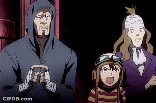 A Man With A Bandage On His Head Is Standing Next To A Woman And A Boy GIF