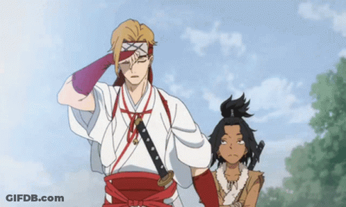 A Man With A Bandage On His Head Is Standing Next To Another Man GIF