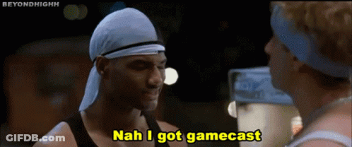 A Man With A Bandana On His Head Is Talking To Another Man Who Says Nah I Got Gamecast GIF