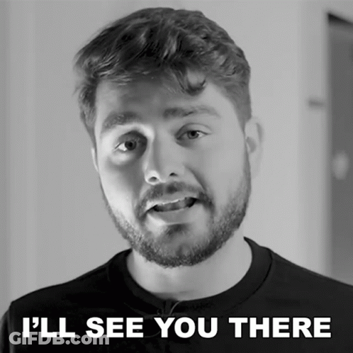A Man With A Beard And A Black Shirt Says I 'Ll See You There GIF