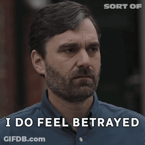 Man With Beard Saying I Do Feel Betrayed GIF