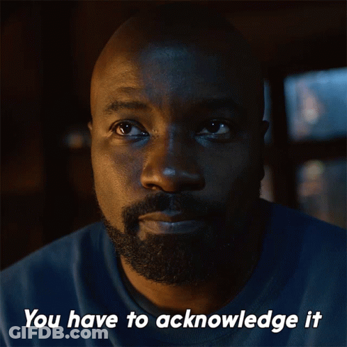 Bearded Man In Blue Shirt Acknowledging GIF