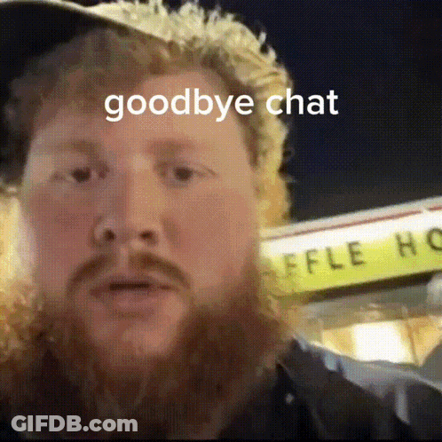 A Man With A Beard And A Hat Says Goodbye Chat GIF