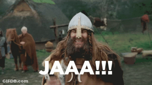A Man With A Beard And A Helmet Says Jaaaa GIF
