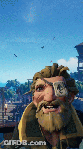 A Man With A Beard And A Patch On His Eye Looks At The Camera GIF