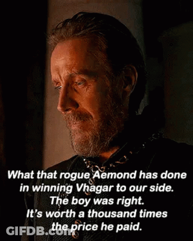 A Man With A Beard And A Quote From Game Of Thrones . GIF