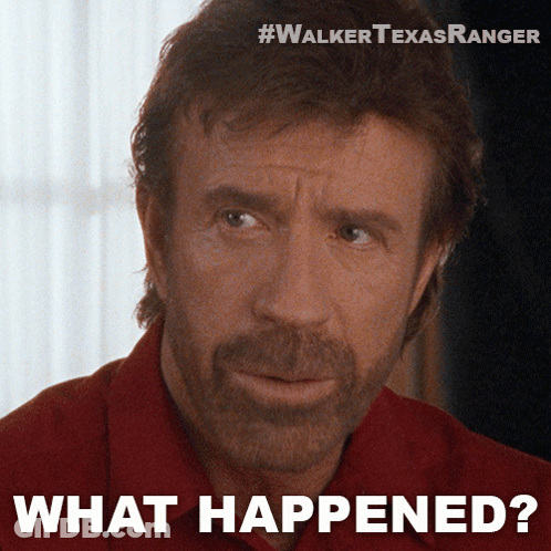 A Man With A Beard And A Red Shirt Is Asking What Happened GIF