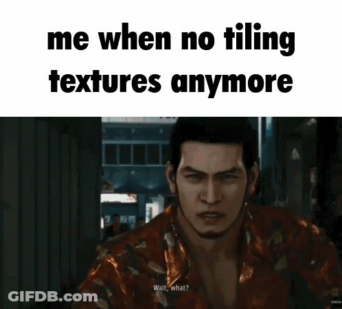 A Man With A Beard And A Shirt That Says ' Me When No Tiling Textures Anymore ' GIF