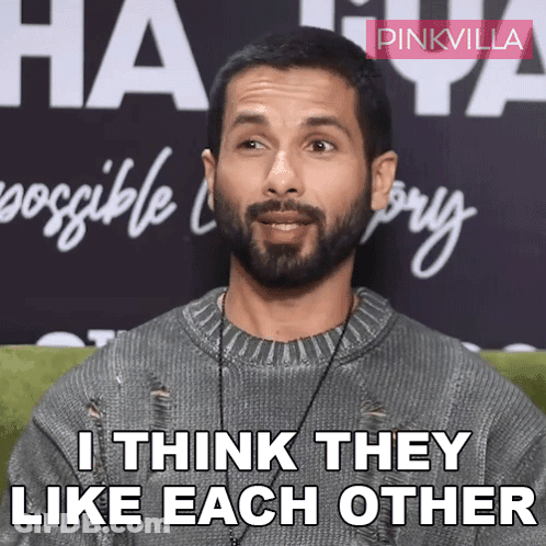 A Man With A Beard And A Sweater Says I Think They Like Each Other GIF