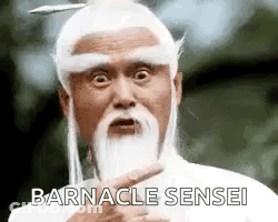 A Man With A Beard And A White Hat Is Pointing At Something . GIF