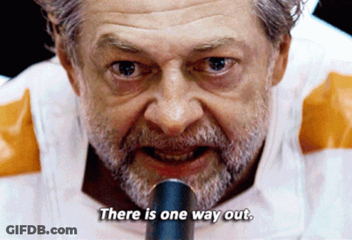 Bearded Man Saying There Is One Way Out GIF