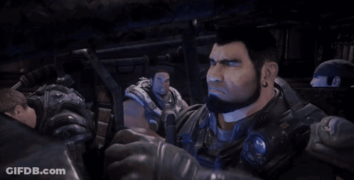 A Man With A Beard And Ear Piercings Is In A Video Game GIF