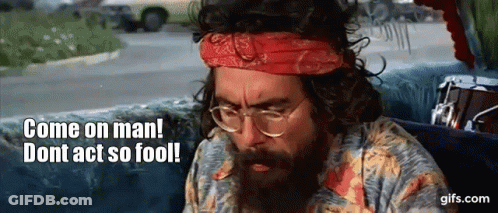 A Man With A Beard And Glasses Is Sitting In A Car And Says Come On Man Dont Act So Fool GIF