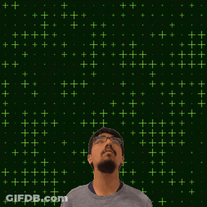 A Man With A Beard And Glasses Looks Up At The Number 32 GIF