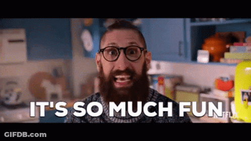 Man With Beard And Glasses Saying It's So Much Fun GIF