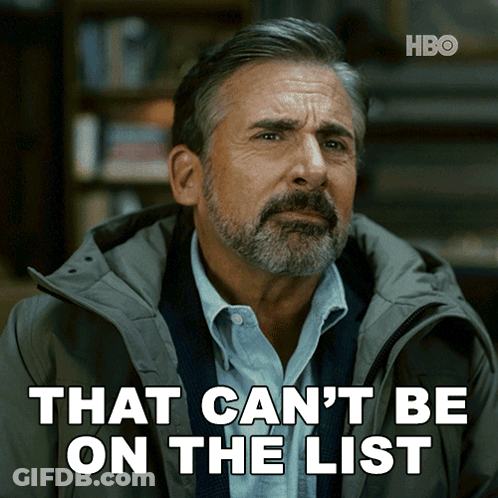 A Man With A Beard And Jacket Says That Can 'T Be On The List GIF