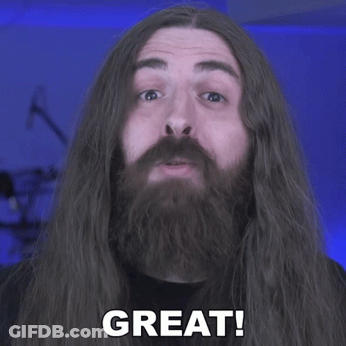 Long-Haired Bearded Man Says Great GIF