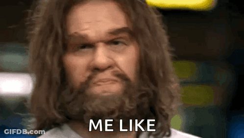 A Man With A Beard And Long Hair Says Me Like GIF