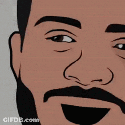 A Man With A Beard And Mustache Is Smiling GIF