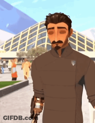 A Man With A Beard And Mustache Is Wearing A Brown Jacket GIF