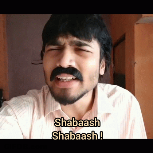 A Man With A Beard And Mustache Says Shabaash Shabaash ! GIF