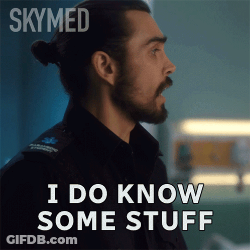 A Man With A Beard And Ponytail Says I Do Know Some Stuff GIF