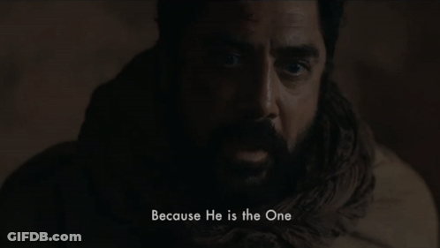 A Man With A Beard And Scarf Says Because He Is The One GIF