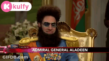 Bearded Man With Sunglasses Behind Admiral General Aladeen GIF