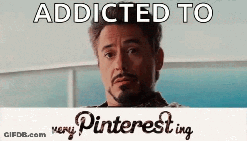 A Man With A Beard And The Words Addicted To Very Pinteresting On The Bottom GIF