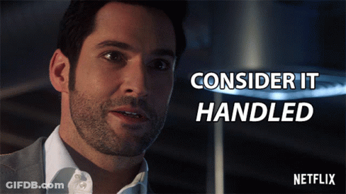 A Man With A Beard And The Words Consider It Handled Above Him GIF