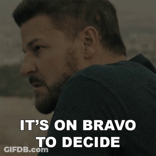A Man With A Beard And The Words It 'S On Bravo To Decide GIF