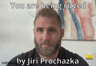 A Man With A Beard And The Words You Are Being Rizzed By Jiri Prochazka GIF