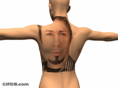 A Man With A Beard Has A Tattoo On His Back GIF