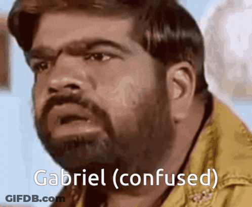A Man With A Beard Has The Word Gabriel Written On His Face GIF